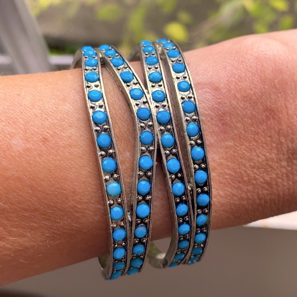 Boho Cuff Bracelet with Turquoise